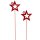 weihnachtlicher stimmungsvoller Garten-Stecker Stern am Stab Dekostern Metall rot Preis für 2 Stück