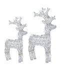 stimmungvoller LED beleuchteter Deko-Hirsch Weihnachts-Hirsch Acrylgeflecht klar transparent LED´s kaltweiß  für innen und außen 