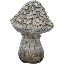 dekorativer klassischer Deko-Pilz aus Polyresin in gemasertem Naturholzlook 