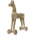 dekoratives Deko-Pferd aus Holz mit leichtem Goldschimmer in shabby Vintage Optik