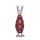 stimmungsvolle kleine Dekofigur König zum stellen in hellgrau-creme-weinrot mit silberner Krone aus Metall