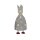 putzige kleine Dekofigur König zum stellen in hellgrau-creme-weinrot mit silberner Krone aus Metall hergestellt in Handarbeit