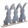 fr&uuml;hlingshafte putzige Deko-Hasenfamilie Osterhasen als 3-er Gruppe aus Filz grau