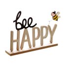 dekorativer fröhlicher Schriftzug Bee Happy mit...