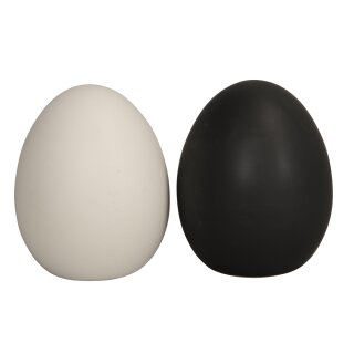 frühlingshaftes Deko Ei Keramik matt schwarz und matt weiß Preis für je 2 Stück