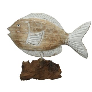 dekoratives maritimes Dekoobjekt zum stellen aus gewaschenem Treibholz Motiv Fisch
