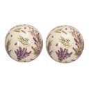 dekorative Deko-Kugel Keramik-Kugel Motiv Lavendel in...