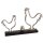 originelle flache Silhouette 2 Hühner mit Ei aus silberfarbigem Aluminium auf dunklem Holzsockel