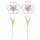 dekorativer ausgefallener Gartenstecker Beetstecker als Blume leicht dreidimensional Metall hellrosa und rosa mit etwas Glitzer Preis für 2 Stück