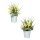 frühlingshafte Kunstblume Frühlingsblume mit kleinen Blümchen im dekorativen weißen Metalltopf im 2-er Set je Farbe