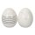 dekoratives frühlingshaftes Deko-Ei Oster-Ei Keramik weiß-schwarz mit Punkten und Streifen Preis für 2 Stück 