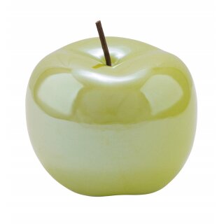 Deko-Apfel Keramik dekorativer Apfel glänzend in Dekoobjekt hellgrün