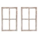 Deko-Fensterrahmen Nostalgie Holz Deko Fenster braun gewischt shabby 40 x 2 x 60 cm als 2-er oder 4-er Set