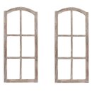 Deko-Fensterrahmen Holz- Rahmen Fenster-Attrappe Holz natur braun shabby gewischt Vintage als 2-er oder 4-er Set