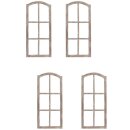 Deko-Fensterrahmen Holz- Rahmen Fenster-Attrappe Holz natur braun shabby gewischt Vintage als 2-er oder 4-er Set