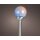dekorative solarbetriebene LED Stableuchte als Kugelleuchte mit Echtglas Cracklee-Glaskuppel mit RBG-Farbwechselfunktion im 2-er Set