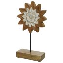 dekoratives Deko-Objekt Blume aus Mangoholz und Lackglasur