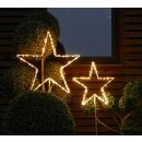 dekorative LED Leuchte Stern oder Tannenbaum als doppelte Silhouette am Stab als Beetstecker für innen und außen