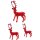 trendiger dekorativer Glitzer - Hirsch Weihnachtshirsch in klassischem rot