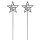 weihnachtlicher stimmungsvoller Garten-Stecker Stern am Stab Dekostern Metall schwarz mit Silberglitzer FROHES FEST Preis für 2 Stück