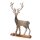 dekorative Deko-Hirsche Hirschfiguren als flache Silhouette aus Aluminium auf Holzfuß