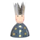stimmungsvolle kleine Dekofigur König als Büste zum stellen mit großer Krone in verschiedenen Farben aus Metall