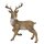 stimmungsvoller dekorativer Hirsch als Weihnachtshirsch liegend und stehend in braun stehend