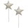 weihnachtlicher stimmungsvoller Deko-Stecker Garten-Stecker Stern Metall taupe - gold mit etwas Glitzer Preis für 2 Stück