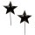 weihnachtlicher stimmungsvoller Deko-Stecker Garten-Stecker Stern Metall schwarz - gold mit etwas Glitzer Preis für 2 Stück