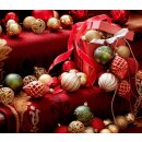 9-er Set dekorativer Kugelmix PVC antik grün rot champagner Weihnachtskugeln Baumschmuck bruchfest Christbaumschmuck