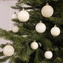 30er Set Kugelmix PVC wollweiß Weihnachtskugeln Baumschmuck bruchfest Christbaumschmuck