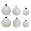 30er Set Kugelmix PVC winterweiß Weihnachtskugeln...