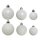 30er Set Kugelmix PVC winterweiß Weihnachtskugeln Baumschmuck bruchfest Christbaumschmuck