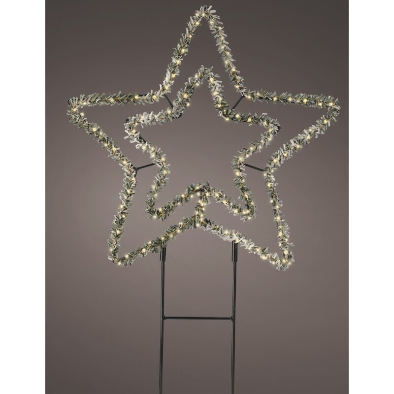 Stern Schnee LED dekorative mit Tannendeko Leuchte doppelter mit und