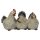 dekorative Dekohühner und Hahn als 3-er Figur schwarz-weiß bemalt