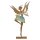 große dekorative nostalgische Dekofigur tanzende Elfe mit Schmetterlingsflügeln als flache Silhouette Metall rostbraun türkis-blau gold von Hand bemalt