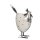 dekorative Dekofigur Huhn oder Hahn Metall weiß schwarz mit silber oder gold shabby Optik 2 Motive zur Auswahl