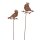 dekorativer Gartenstecker Silhouette 2 Vögel mit Krone Metall braun rostig im 2-er Set