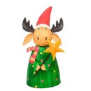 winterlicher weihnachtlicher Zaunhocker Elch mit Schal Metall bemalt verschiedene Motive zur Auswahl