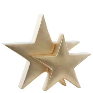 großer dekorativer stimmungsvoller Deko-Stern Keramikstern dreidimensional gold matt