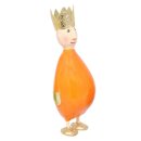 putzige kleine Dekofigur König zum stellen in rot orange grün mit goldener Krone aus Metall hergestellt in Handarbeit