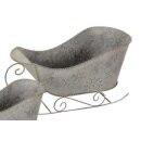 dekorativer ausgefallener Deko-Schlitten Santaschlitten Metall mattgrau verzinkt mit dezentem Schneeflockenmuster