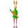ganz großer frühlingshafter XXL Osterhase aus Metall bunt bemalt mit großer Möhre als Hasenjunge in grün-pink oder Hasenmädchen in hellgelben Kleid
