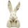 kleiner putziger origineller Osterhase als Büste Poly cremeweiß matt gefleckte shabby Vintage Optik