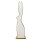 frühlingshafter dekorativer schlanker Osterhase als flache Silhouette aus gemasertem Holz mit weißem hochglänzenden Lackbelag