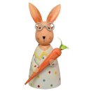 Zaunhocker Hase mit Brille und Möhre Metall bemalt verschiedene Farben