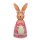 Zaunhocker Hase mit Brille und Ei Metall bemalt verschiedene Farben grün weiß pink