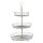 dekorative nostalgische Deko Etagere Korbetagere 3-stöckig rund mit Herzmotiv aus Metalldraht shabby hellgrau in vintage Optik