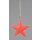 dekorativer Anhänger Stern Sternhänger Metall rot mit weißen Punkten