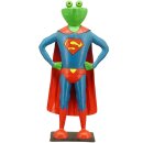 Dekofigur Dekofrosch Gartenfigur Frosch als Superheld mit...